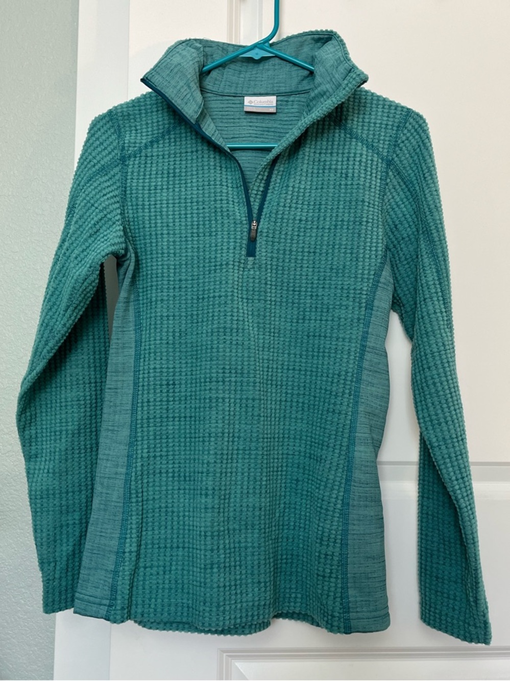 Like New! Never Worn! Columbia Women's Teal Quarter-Zip Waffle Knit Pullover